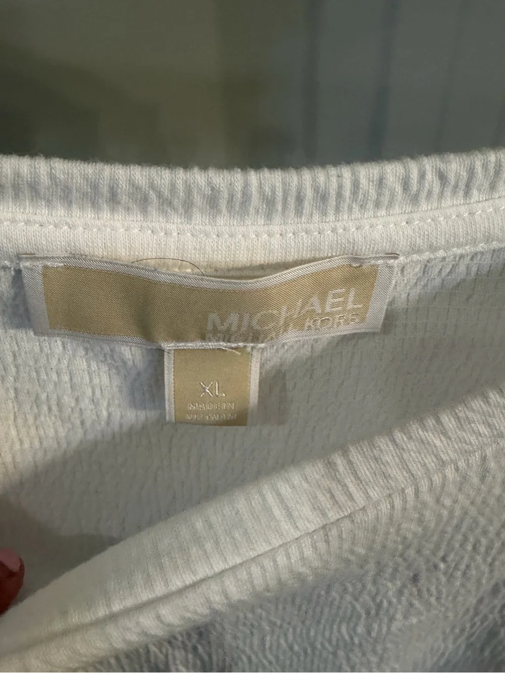 Michael Kors White Sleeveless peplum Textured Tank Top size XL